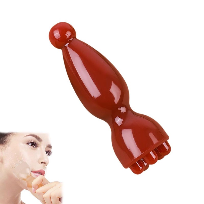 Mini Home Use Eye Massager, Facial Acupressure and Gua Sha Brush, Small Lotus Pod Massager